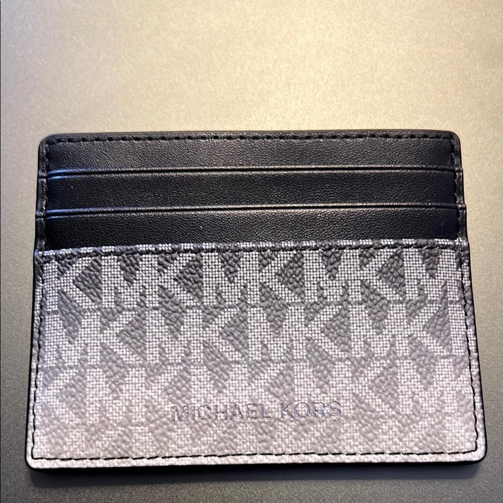 Michael Kors Black and Gray Key Card Holder Sleek Design